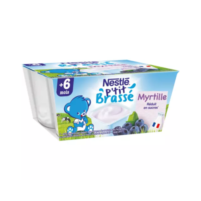 Nestle P'tit Brassee Blueberry yogurts