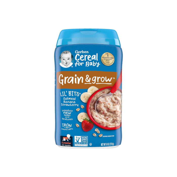 Gerber Lil' Bits Baby Cereal, Oatmeal Banana Strawberry