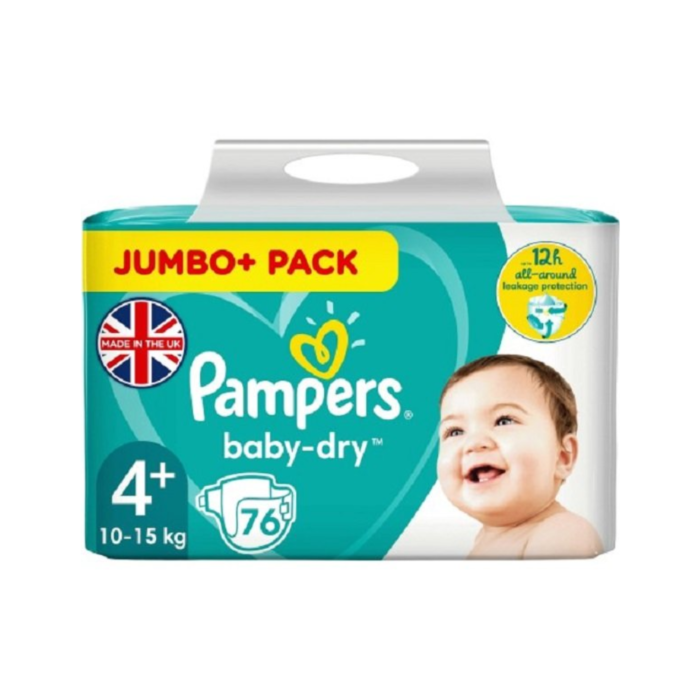 Pampers Baby Dry 4+ Jumbo Pack 76 Pcs