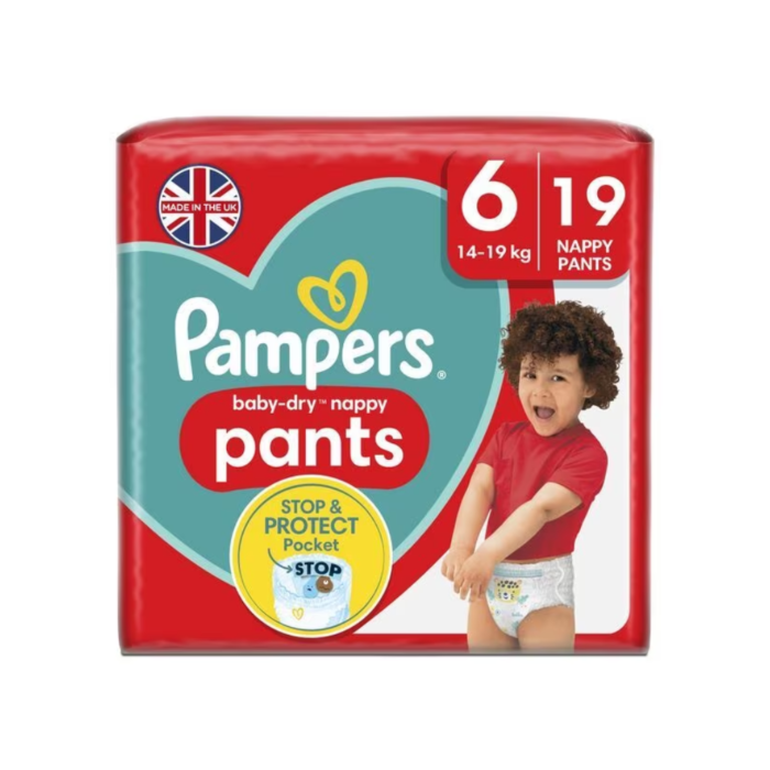 Pampers Baby-Dry Nappy Pants Size 6 Nappies Carry Pack x19