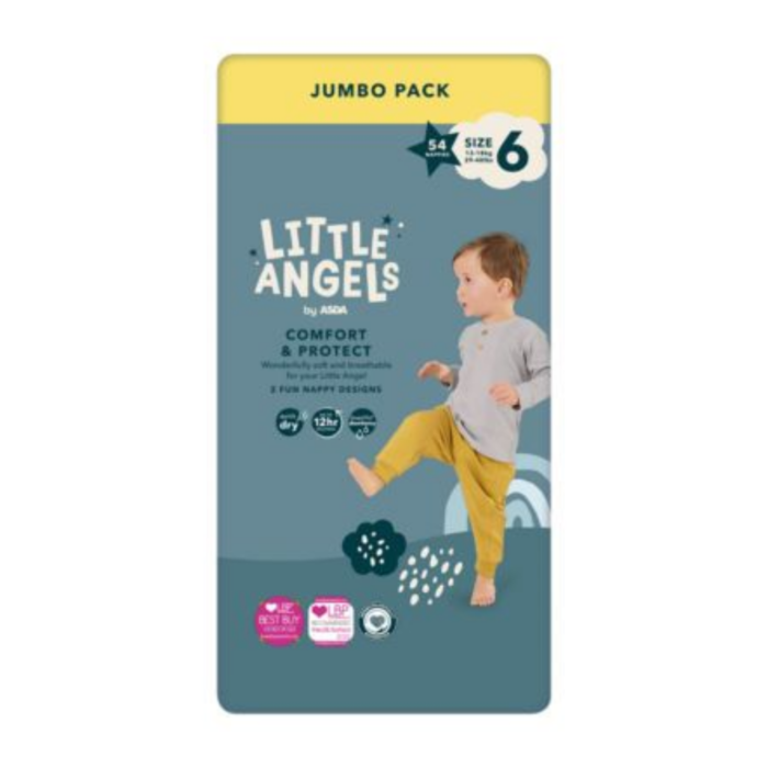 LITTLE ANGELS Comfort & Protect Jumbo Pack Size 6 54 Nappies